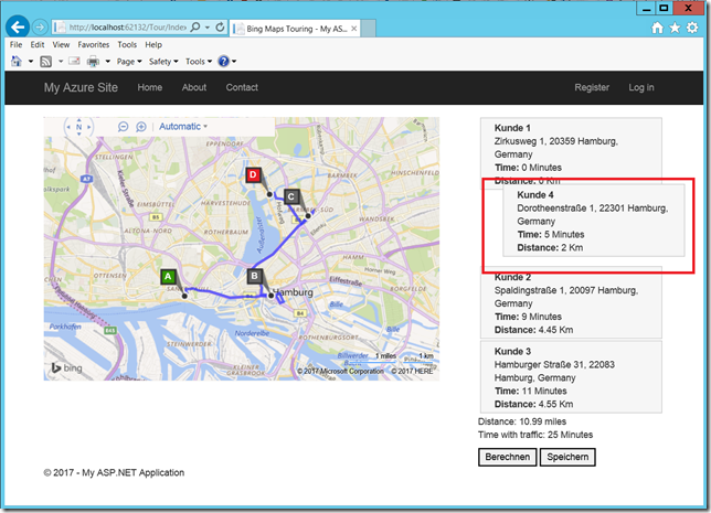 Bing Maps API – Routenplaner