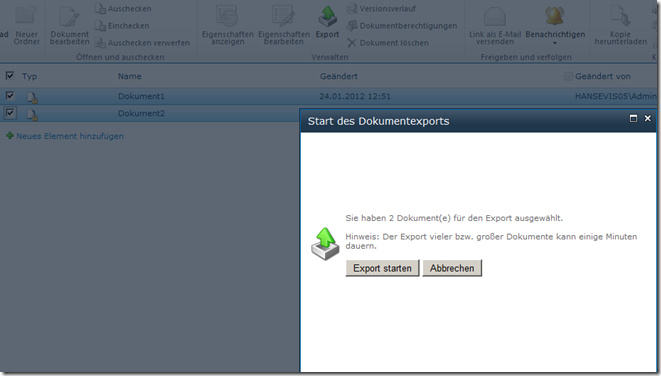 Aus der Praxis Mehrere Dokumente aus einer SharePointBibliothek in